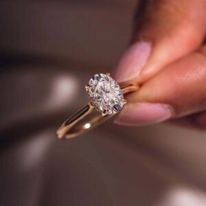 1-2CT E Color VS1 Oval Cut 14K Yellow Gold Lab Grown Diamond Engagement Wedding Ring CVD HPHT Lab diamond With IGI Certificate