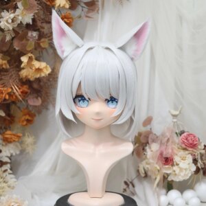Customize Character Female/Girl Resin Kig Full Head With Lock Anime Cosplay Japanese Anime Kigurumi Mask
