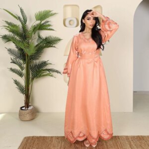 Customized Sparkle Exquisite Satin Sequined Beading Ruched Party A-line V-neck Bespoke Occasion Gown Midi Dresses