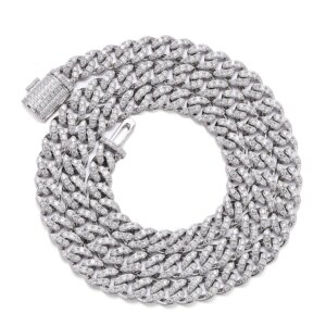 Provence 10K White Gold Cuban Chain for Men Hip Hop Bracelet for Women Custom Luxury Jewelry 6/6.5/7/7.5/8 Inch Link Bracelet