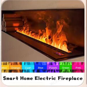 Steam Fireplace Intelligent Simulation Flame Humidifier Decoration 3D Colorful Flame Living Room Atomization Electric Fireplace