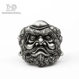 925 Silver Dharma ring, Chinese style Buddhist ring, mythological jewellery, protector jewellery
