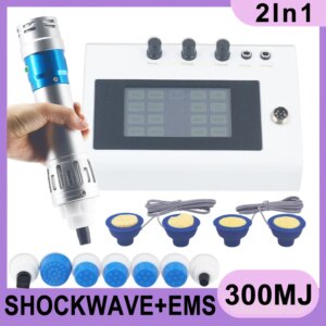 300MJ Shockwave Therapy Machine ED Treatment Relax Body Massage Physiotherapy Muscle Stimulation 2 in 1 Shock Wave Massager