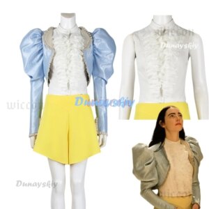 Bella Baxter Cosplay Costume Movie Poor Cos Thing Fantasia Blue Coat Yellow Skirt Outfit Halloween Carnival Party Suit For Adult