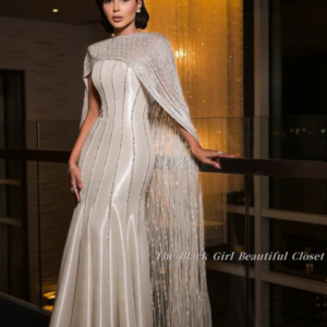 Customized Luxury Satin Fishtail Evening Party Dresses Sheath Studded Rhinestone Floor Length Prom Dresses فساتين سهرة