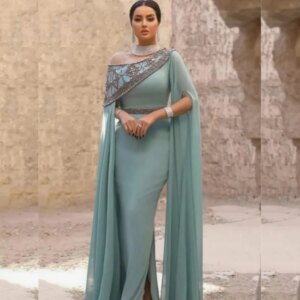 Customized Jersey Beading Birthday A-line One-shoulder Bespoke Occasion Gown Long es