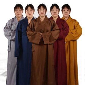Monk Costume Unlined Long Gown Shirt Frock Family Nun Thin Spring/Summer Autumn Brown Gray Yellow