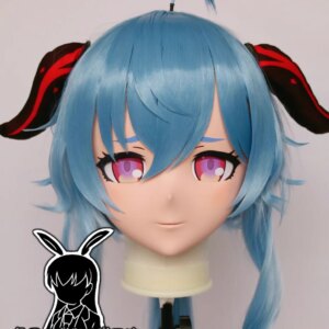 (RB32933)Customize Lockable Full Head Resin Cartoon Cosplay Japanese Character Anime Role Play Kigurumi Mask With Back Shell