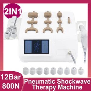 12Bar Pneumatic Shockwave Therapy Machine Chiropractic Gun With 20 Massage Heads Effectively Relieve Knee Joint Body Massager