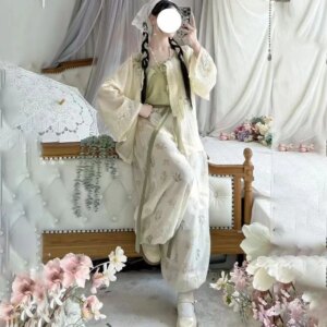Hanfu knickerbockers T-shirt embroidery breathable daily suit all