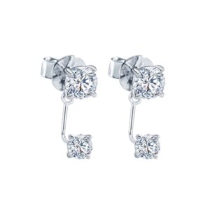 1CT Round Cut Lab Grown Diamond Stud Earrings 14K Yellow White Rose Gold Jewelry for Women No IGI certificate