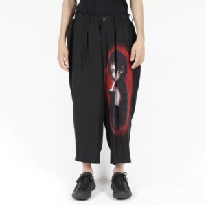 YOJI OOAK Mysterious Fingered Figure Pattern Casual Pants Silk Printed Casual Pants Dahlia Series