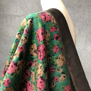 Floral Printed Crepe Satin Natural Real Silk Xiangyun Yarn Fabric Pure Shunde Buttercup