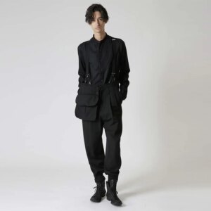 YOJI OOAK Large Flip Pocket Casual Show Same Style Casual Pants Waist Pack Wool Leg Pants Slim Fit Small Feet
