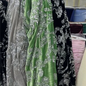 Silver Pine Heavy Industry embroidered beaded silk velvet fabric coat and cheongsam