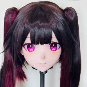 Customize Character Female/Girl Resin Kig Full Head With Lock Anime Cosplay Japanese Anime Kigurumi Mask