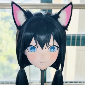 Customize Character Female/Girl Resin Kig Full Head With Lock Anime Cosplay Japanese Anime Kigurumi Mask