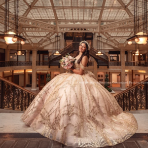 Champagne Princess Luxury Quinceanera Gown Custom One Shoulder Sweet Train Tulle Lace Appliqué Mexico vestidos de 15 años azul