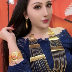 New Dubai 24K Gold Plated Necklace Earrings Bracelet for Women’s Wedding Party Jewelry Set DD10514