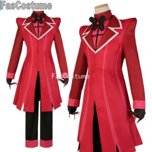 FasCostume Haz Hotel Anime Alastor Cosplay Costume Wig Rose Net Synthetic Fiber Adjustable Size Cos Convention Halloween Gift