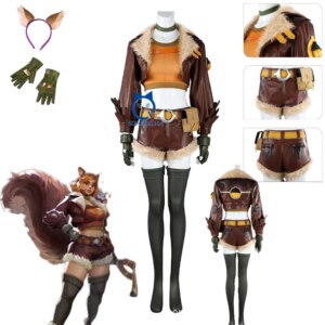Game Rivals Squirrel Girl Cosplay Costume Hot Anime Clothes for Women Coat Short Full Set Uniform Halloween Party Role Playing