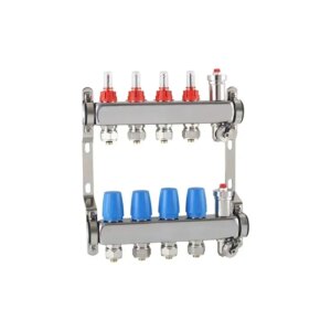 Heated stainless steel manifold kit with exhaust valve, including flow meter, 3/4 “* Φ 16mm and 3/4” * Φ 20mm adapters