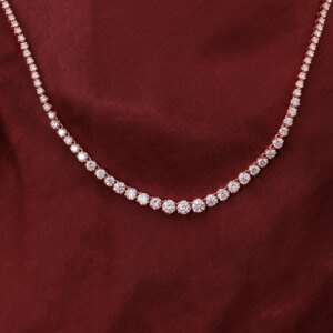 Provence real 10K/14K gold 3 prong tennis necklaces full lab diamonds gradient necklaces classic wedding birthday party jewelry