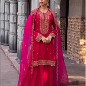 Indian Heavy Industry Embroidered Ethnic Style Clothing Side Chabi Dress