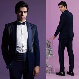 Modern Wedding Tuxedos Beading One Button Shawl Lapel Men Suit 2 Piece Set Jacket Pants Groom Wear Business Blazers Customized