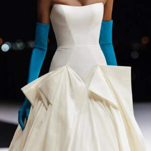 Customized Fashion Strapless Jersey Detachable Sleeve Evening Dresses Elegant Floor Length Celebrity Gowns Vestido De Noche