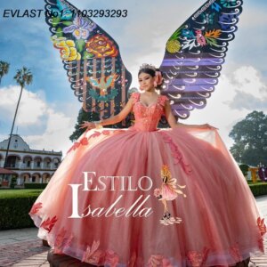 EVLAST Customized Blush Floral Quinceanera Dress Ball Gown Applique Beading Mexico Corset Sweet 16 Vestido De 15 Anos E1Q222
