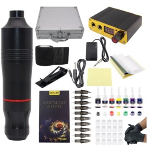 Kissure Tattoo Pen Set for Liner&Shader 7 Bottle Ink  Microblading Eyebrow Machine Tattoo Kit Tattoo Set