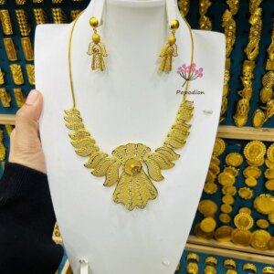 2024 Dubai New Gold Plated Necklace Earrings for Women’s Wedding Party Jewelry Set  DD10385