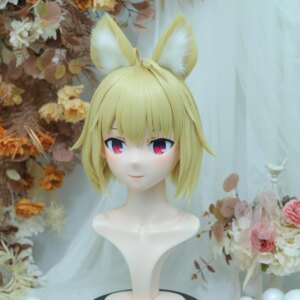 Customize Character Female/Girl Resin Kig Full Head With Lock Anime Cosplay Japanese Anime Kigurumi Mask