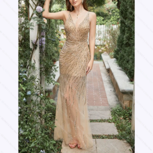 Luxury Shiny Beaded Sequins Mermaid Evening Dresses For Women Sexy Backless Floor-Length Gowns Formal Party Custom Made Robes