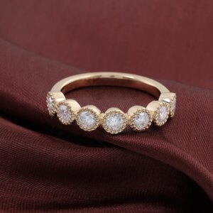 Provence fine jewelry 14K/18K yellow gold 2/3 eternity band lab diamond engagement wedding rings for women custom promise gifts