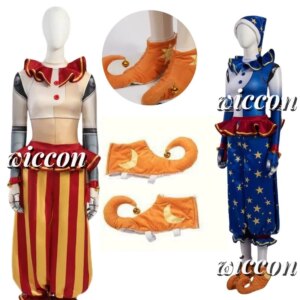 Sun Moon Clown Freddy Cosplay Costume Adult Women Shirt Pants Suits Children Girls Halloween Carnival Disguise Party Costume