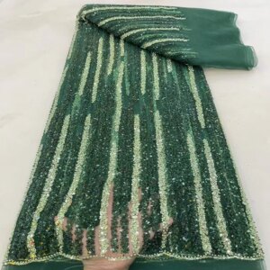 African Sequins Beaded Groom Lace Fabric High Quality French Tulle Lace Fabric Embroidery Nigerian Lace Fabrics Sewing TS2836