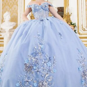 Customized Elegant Off-shoulder Quinceanera Dresses 2025 3D Flower Applique Party Dress Shiny Party Gown 16