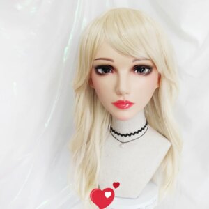 (Sha-04)Female Sweet Girl Resin Half Head Kigurumi BJD Eyes Crossdress Cosplay Japanese Anime Role Lolita Mask With Eyes And Wig
