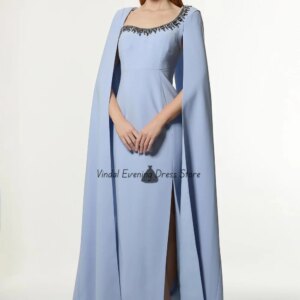 Vindal Straight Sleeveless Rhinestone Ankle-Length Sexy Slit Evening Luxury Dresses Simple Elegant Prom Dress Robe Customized