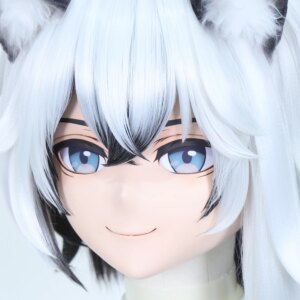 Customize Character Female/Girl Resin Kig Full Head With Lock Anime Cosplay Japanese Anime Kigurumi Mask