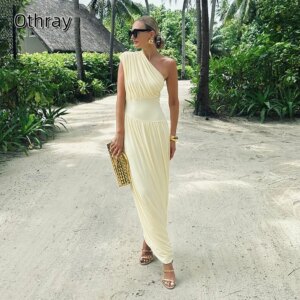 Evening Dresses Ruched Beach Mermaid One Shoulder Pleated Customized Ankle Length Prom Gowns فساتين سهره نسائيه فخمة براندات