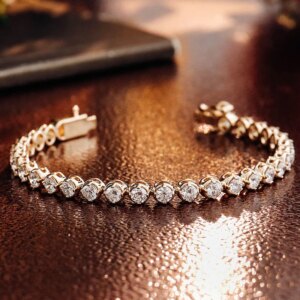 Provence fine jewelry 10K/14K gold tennis bracelets round DEF/VVS lab diamond tennis chain for women birthday Anniversary gift