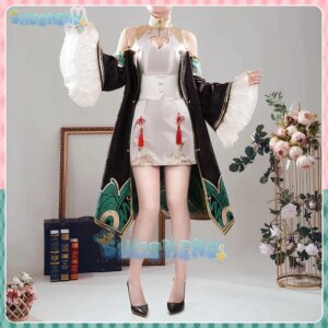 Shusheng Vtuber Paterson Cosplay Costume Cheongsam Uniform Halloween Carnival Party Christmas Play Role Clothes Clothing