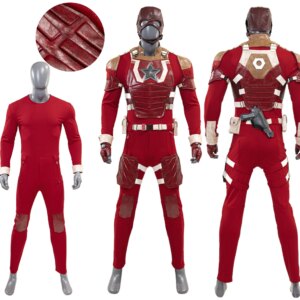 Red Guardian Cosplay Costume Halloween Carnival Party Outfits