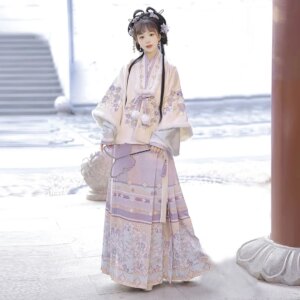 Winter New Adult Ming-Made Women’s Han Chinese Clothing Collar Coat Year Clothes Horse-Face Skirt Daily Style Autumn and