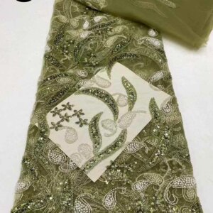 African Groom Lace Fabric 2025 High Quality Beads Bridal Lace Fabric Luxury Sequins Nigerian French Embroidery for Wedding Party