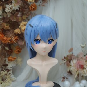 Customize Character Female/Girl Resin Kig Full Head With Lock Anime Cosplay Japanese Anime Kigurumi Mask