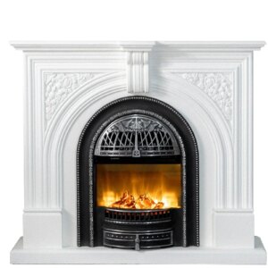 #French retro solid wood simulation fire fireplace fake fire heater European living room bird cage decoration retro style